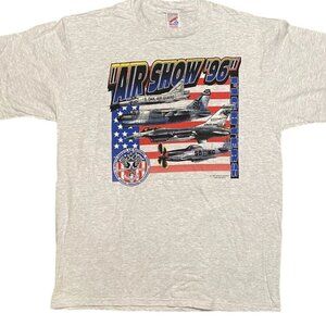 Vintage 1996 Air Show T-Shirt XL USA Made Military Aviation Air Guard.